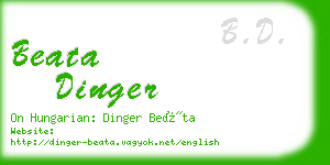 beata dinger business card